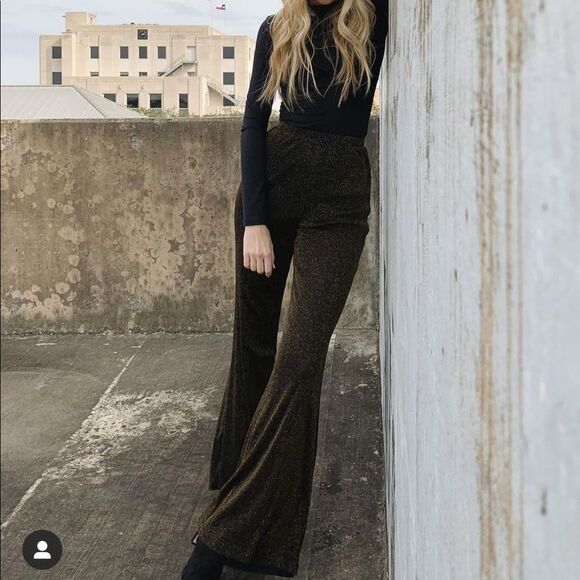 Gold/black pants from revolve - Lovers and Friends. - Picture 2 of 7